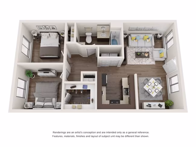 2 bed 1 bath 112 floor plan